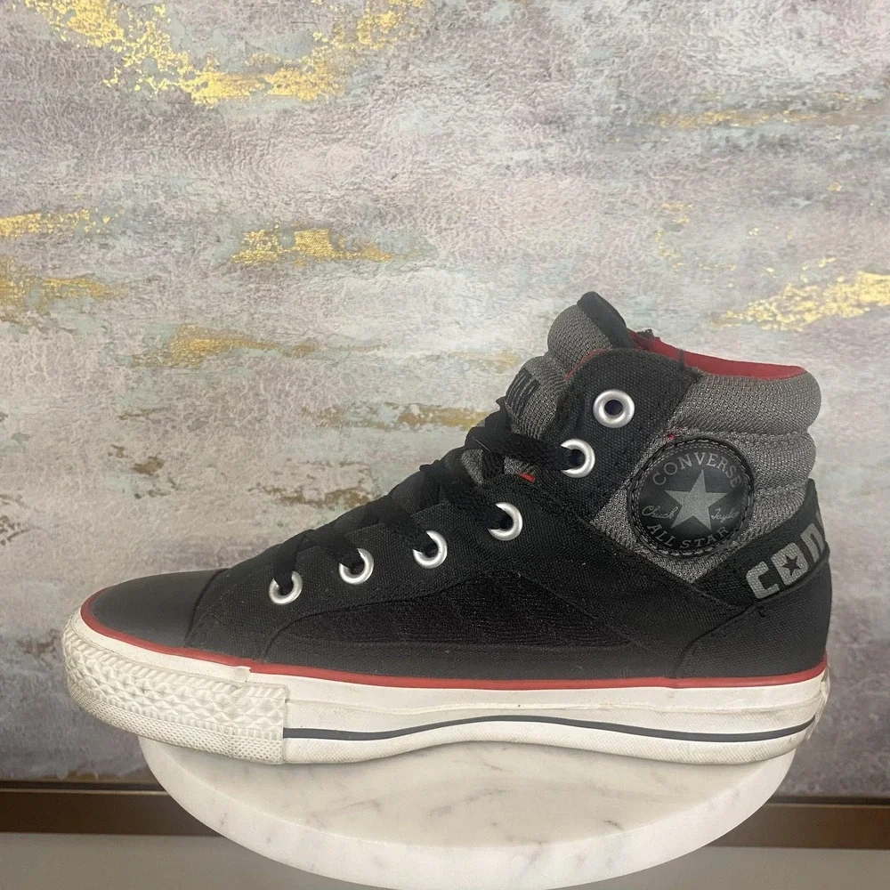 Converse Chuck Taylor All Star Shoes Youth Size 4 Black Red High Top Sneakers